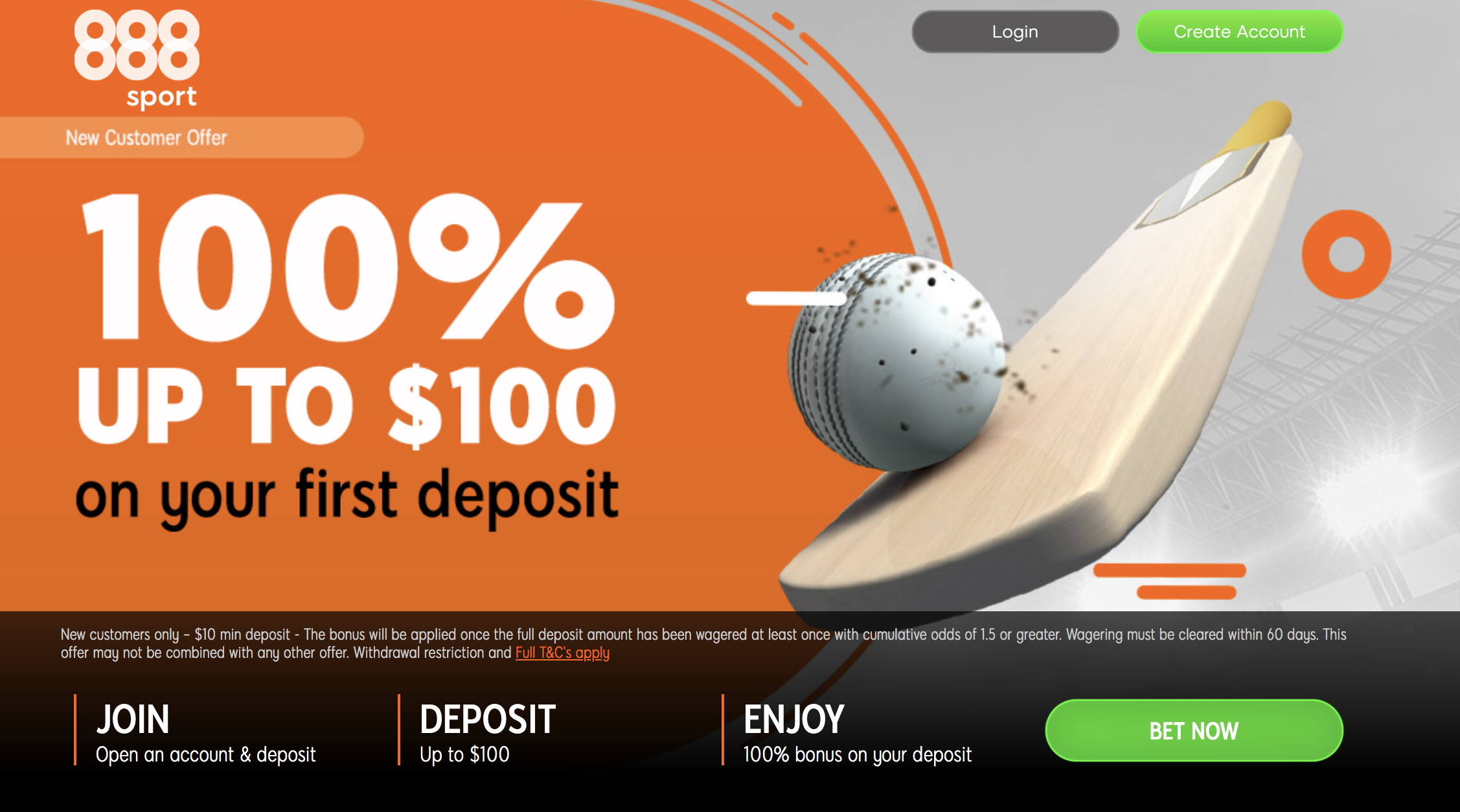 1. 888sport India Bonus Page