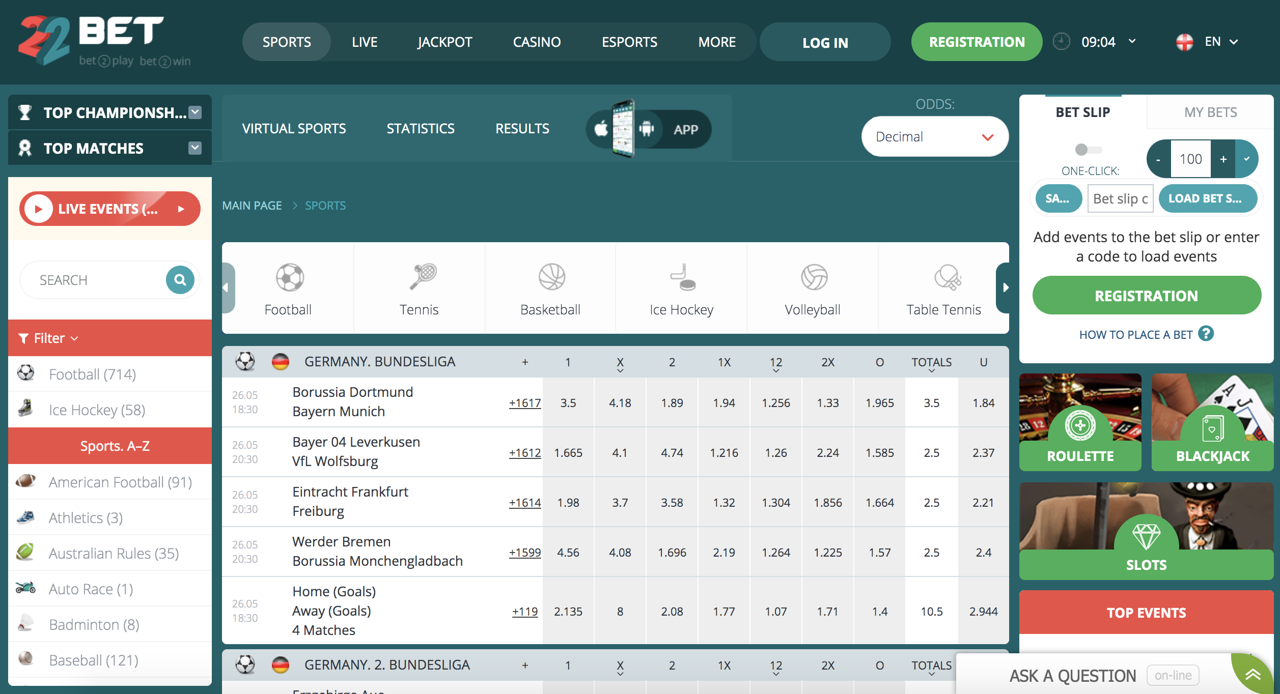 22 Bet Nigeria Home Page