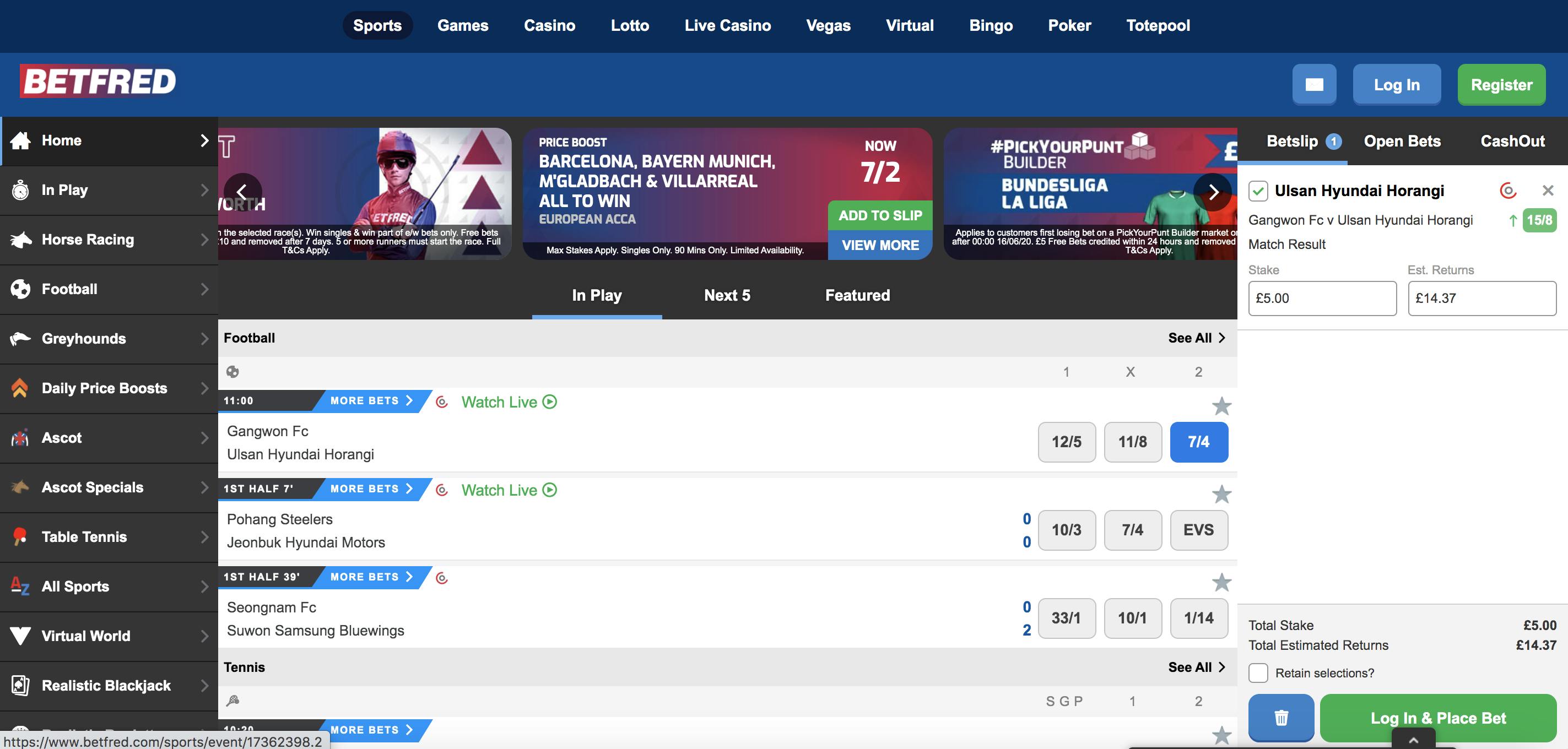 rec sports betting online