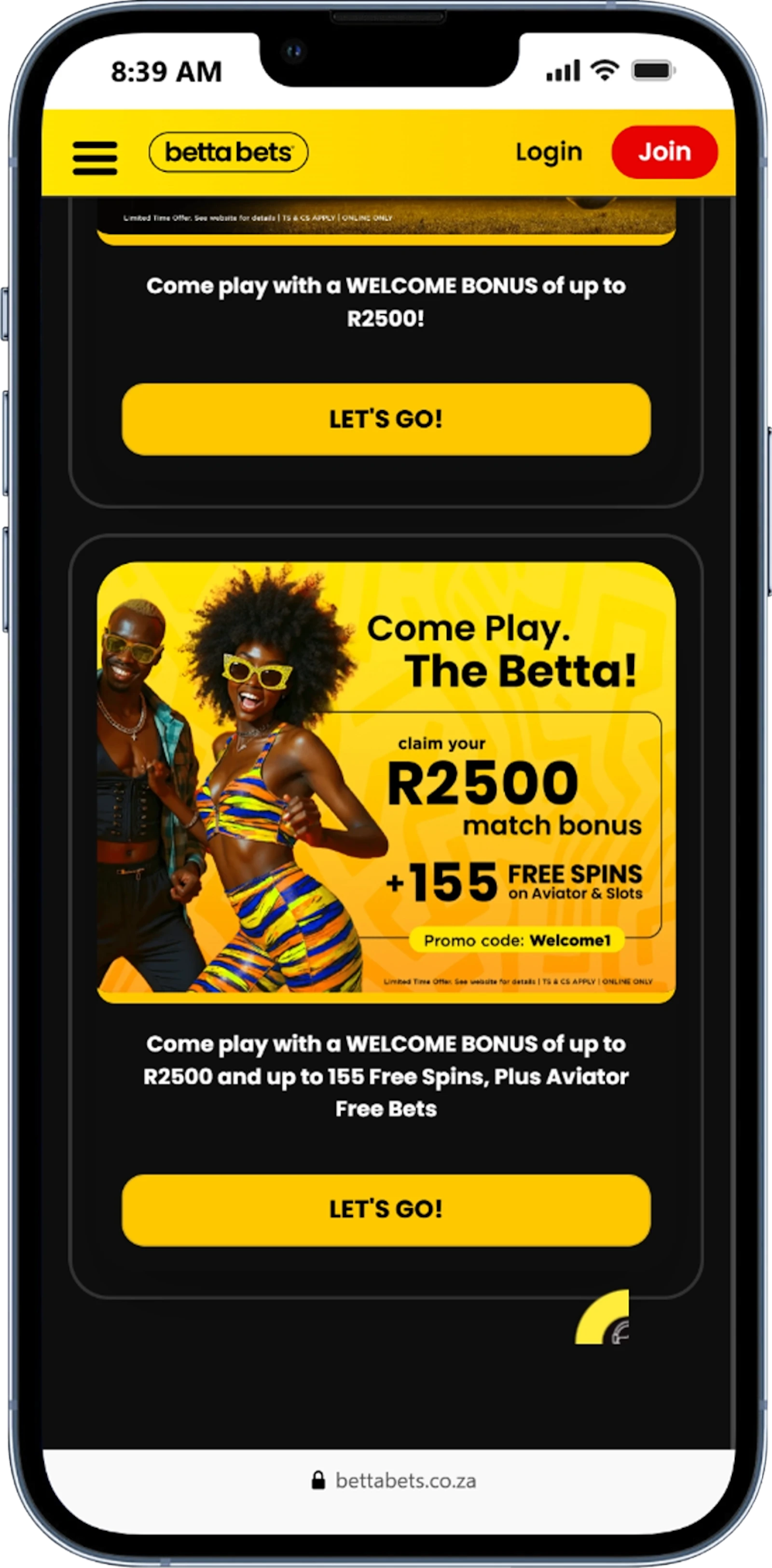 Bettabets SA Bonus