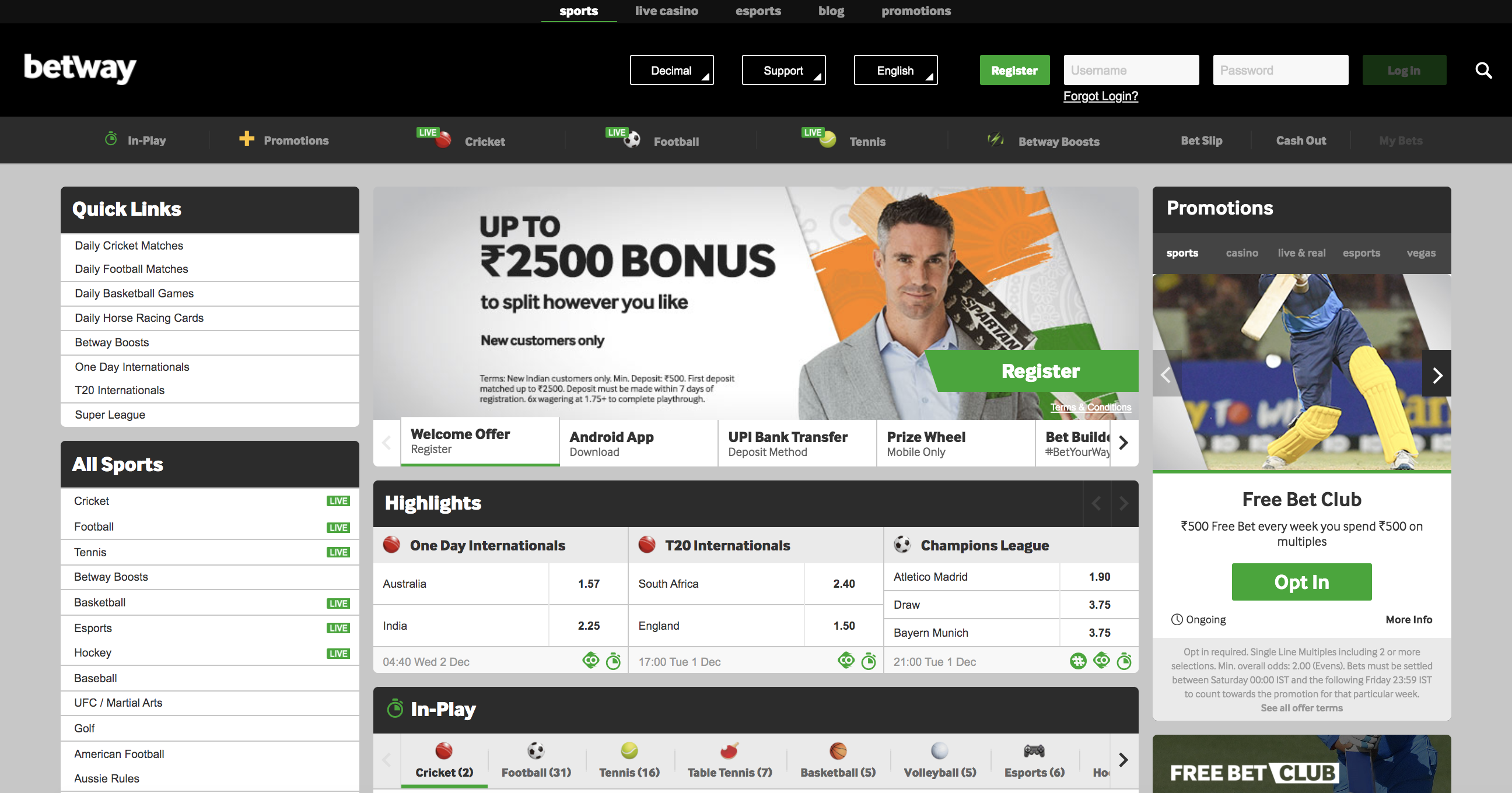 Betway India Sports