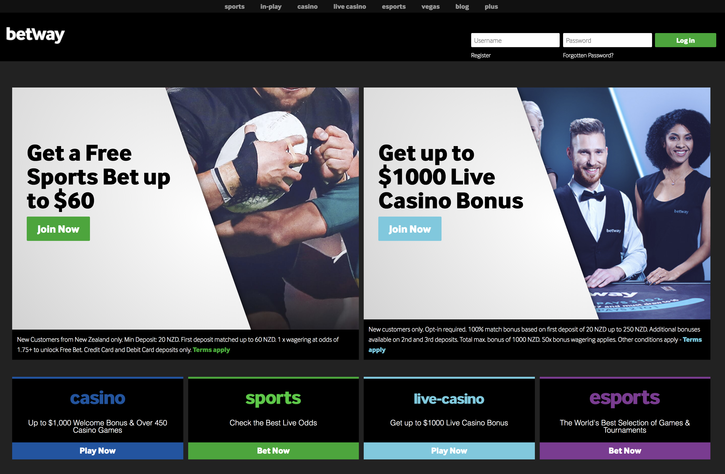 Betway NZ Welcome Bonus
