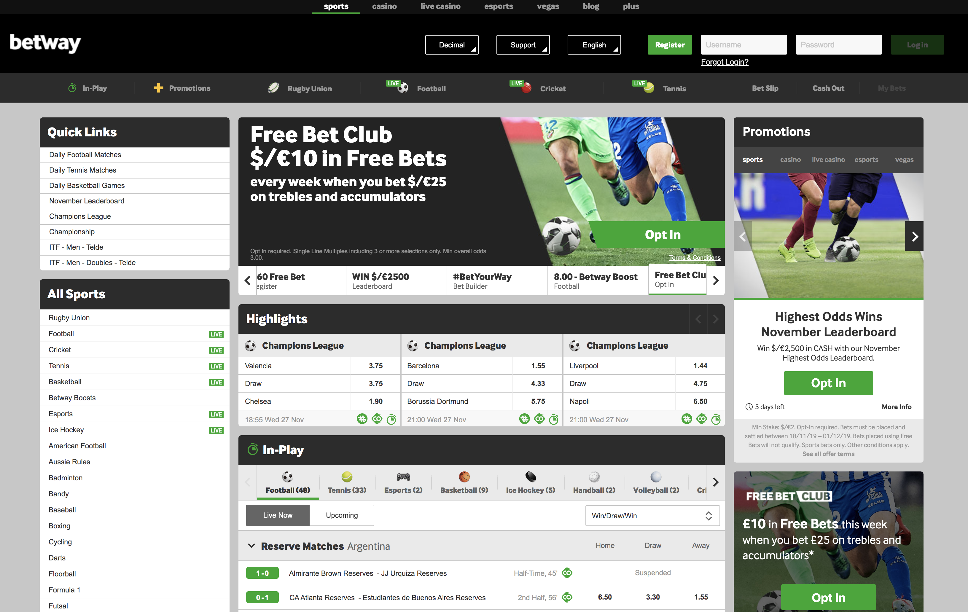 Betway Sports Betting NZ