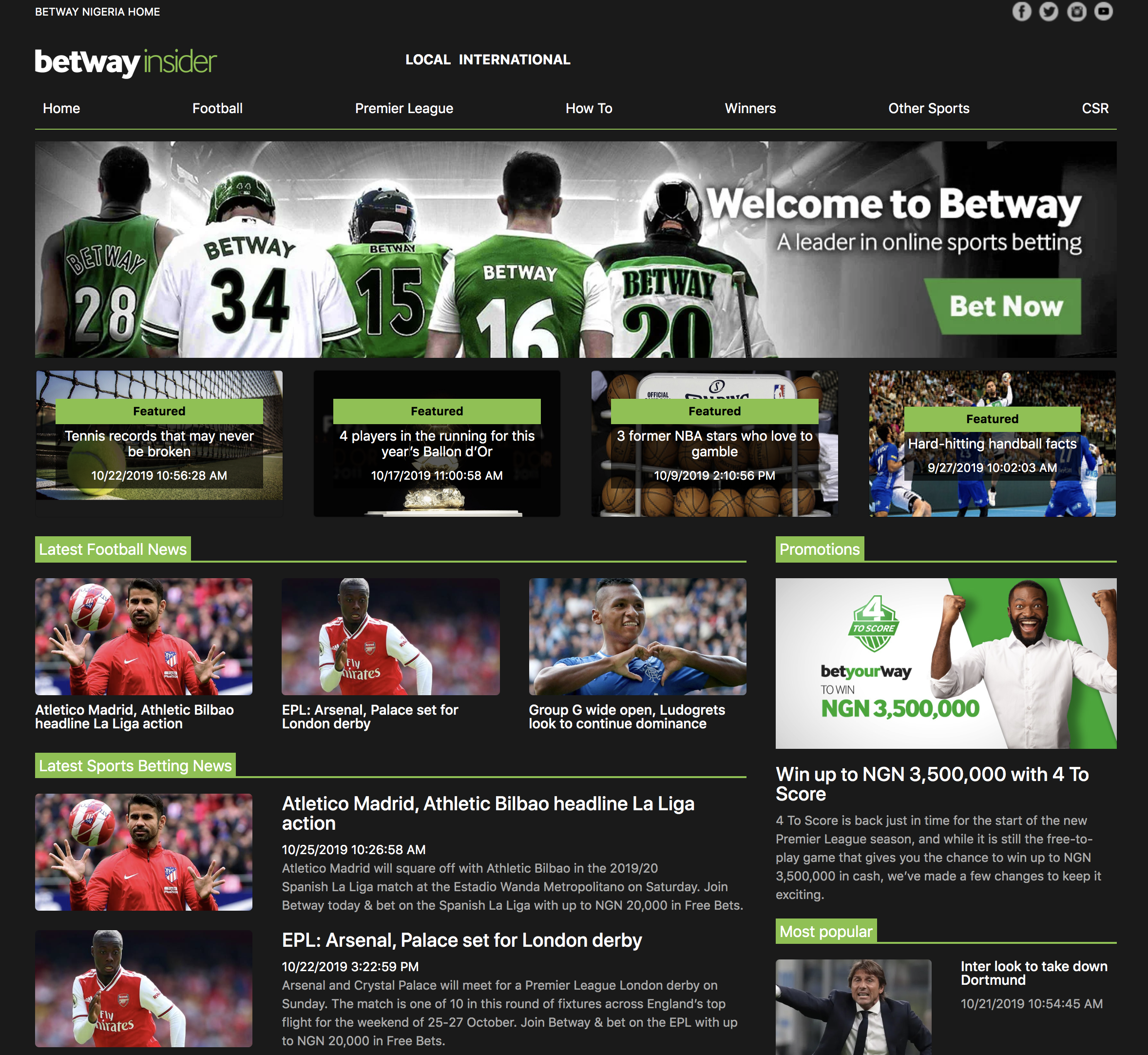Betway Nigeria Sports Blog