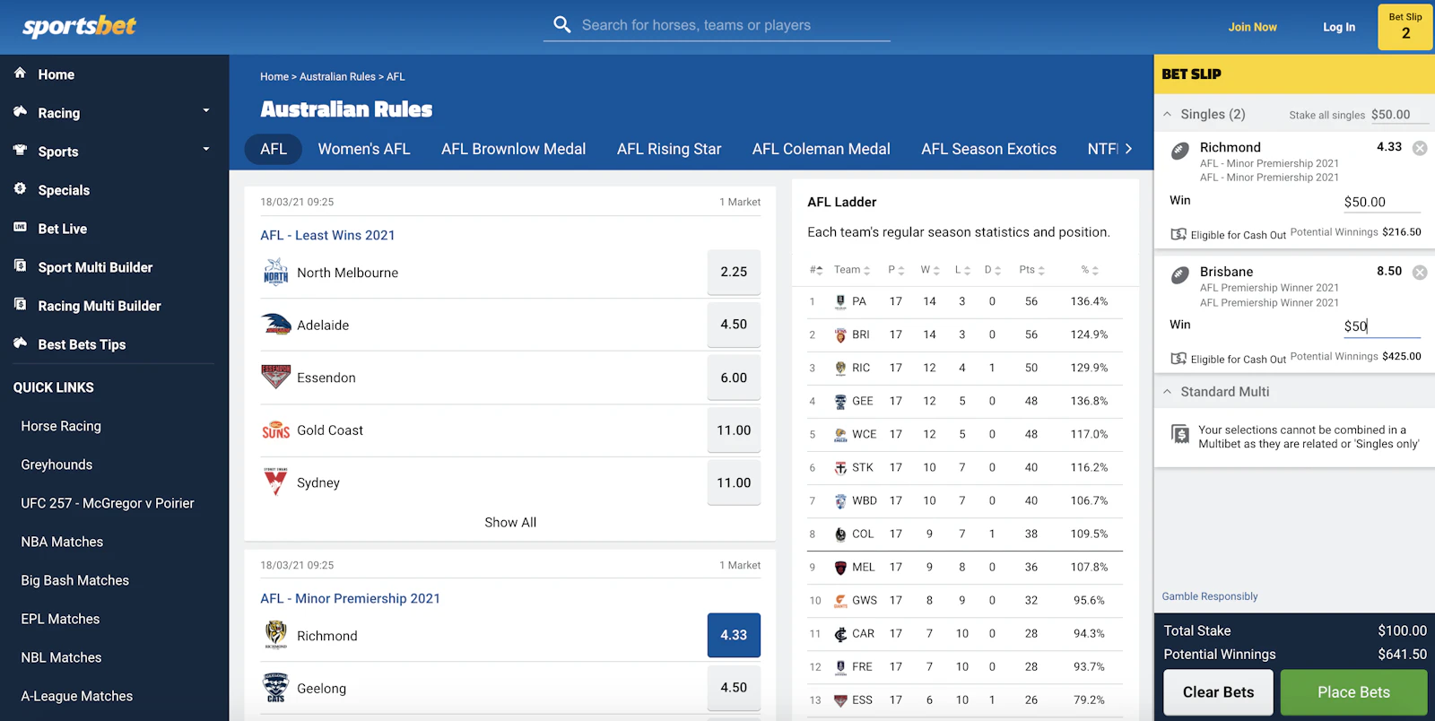 Sportsbet Home