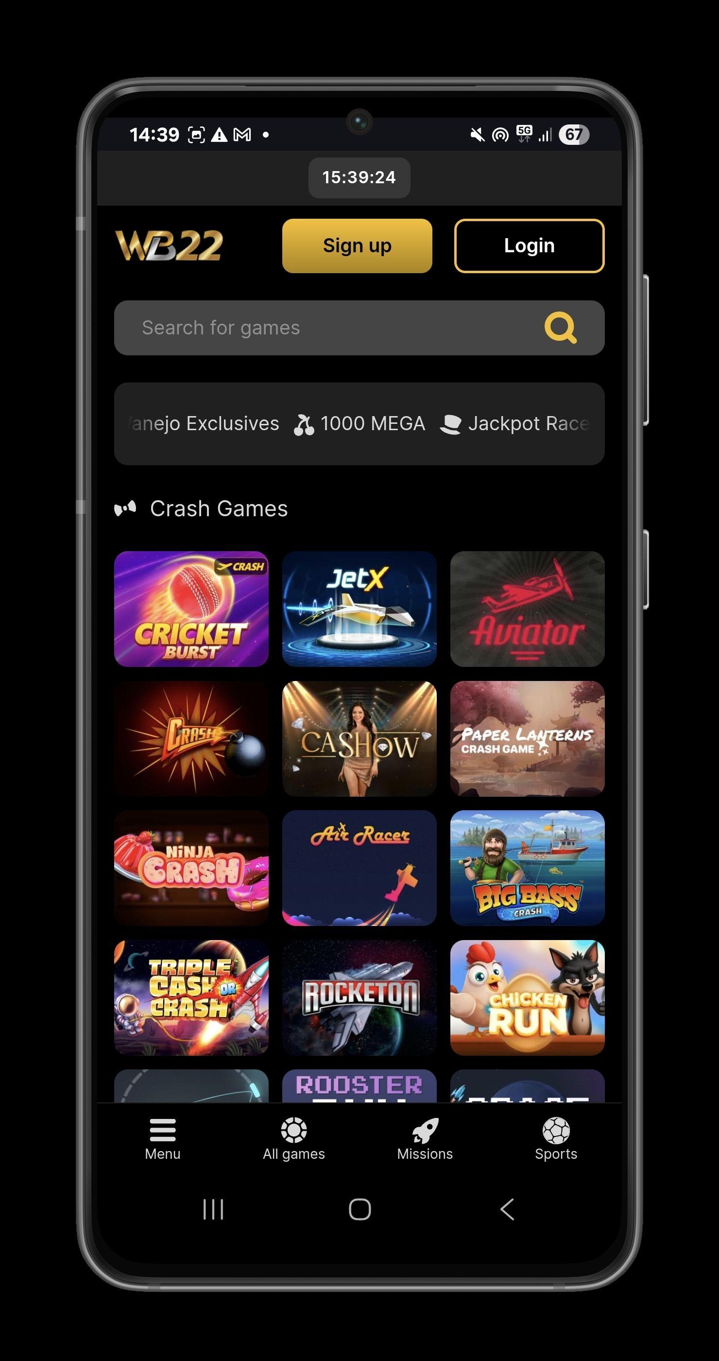 Wanejobets SA Crash Games