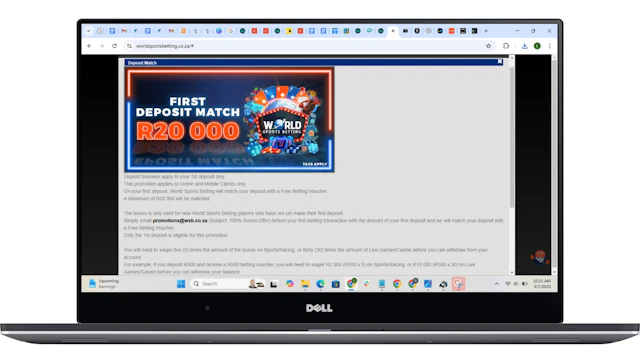 World Sports Betting SA Welcome Bonus