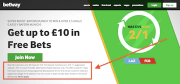 Betway free bet